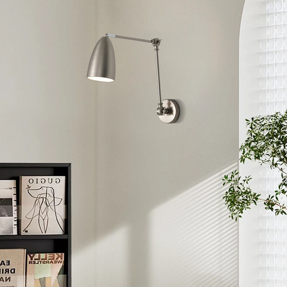 Adjustable Wall Lamp Metal Hooded Living Room